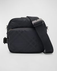 Men's Check Jacquard Crossbody Bag