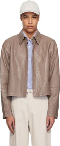 OUR LEGACY Taupe Auto Leather Shirt