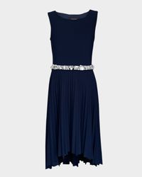 Girl's Pleated High-Low Dress, Size 7-16