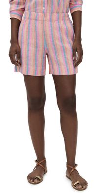 Faherty Laguna Linen Bayview Shorts Cabana Multi Stripe M