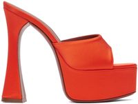 Amina Muaddi Orange Dalida Heeled Sandals