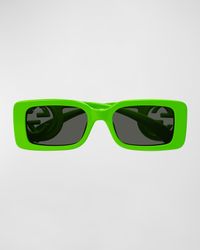 Monochrome GG Rectangle Acetate Sunglasses