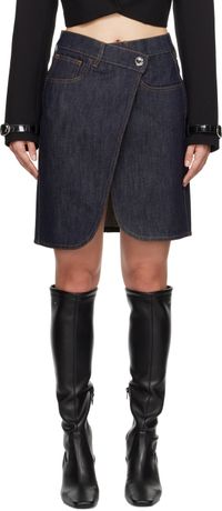 Coperni Blue Wraparound Denim Miniskirt