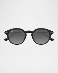Men's Momi Titanium and Nylon Round Sunglasses