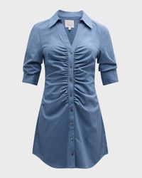 Elina Ruched Short-Sleeve Mini Dress