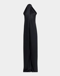 Envers Draped Satin Halterneck Jumpsuit