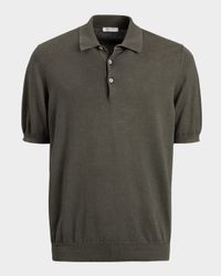 Men's Garment-Washed Cotton Polo Shirt