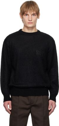 WACKO MARIA Black Mohair Crew Neck Sweater