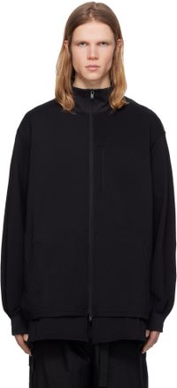 Y-3 Blouson décontracté noir à garnitures à trois rayures