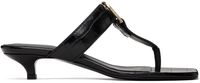 TOTEME Black 'The Belted Croco' Heeled Sandals