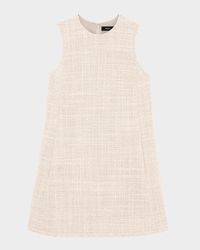Sleeveless Tweed Shift Dress