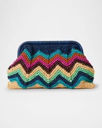 Skype Zigzag Straw Clutch Bag