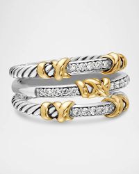 Helena Ring with Diamonds and 18K Gold in Silver, 12mm