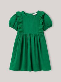 Cyrillus - Robe en gaze de coton biologique - Taille 14A - Vert