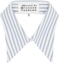 Maison Margiela White & Blue Stripe Collar