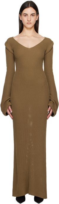Aya Muse Robe longue Pallas brune