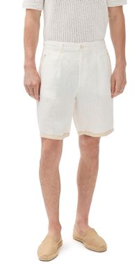 ÁWET Nazret Pleated Linen Shorts 9 White 36