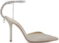 Jimmy Choo Silver Saeda 100 Heels
