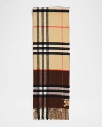 Contrast Check Cashmere Scarf