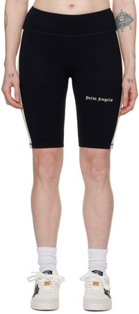 Palm Angels Black Striped Shorts