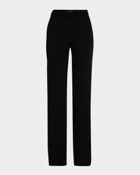 Straight-Leg Crepe Pants
