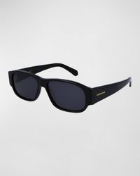 Men's Classic Logo Acetate Rectangle Sunglasses