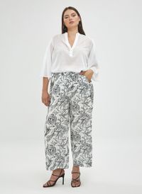 Mat Fashion - Pantalon cigarette à imprimé exotique et floral - Taille 50 - Multicolore