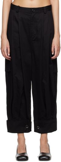 Y's Black Bellows Pocket Trousers