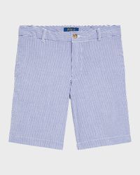 Boy's Seersucker Preppy Shorts, Size 8-20