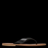 Saison 1865 - Sandales plates en cuir - Taille 41 - Noir