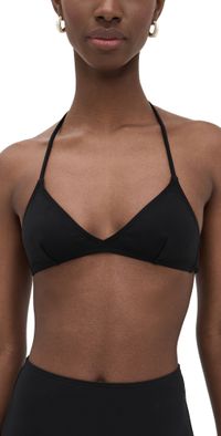 Nili Lotan Triangle Bikini Top Black XS