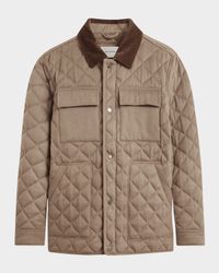 Men's Concealed-Zip Quilted Jacket