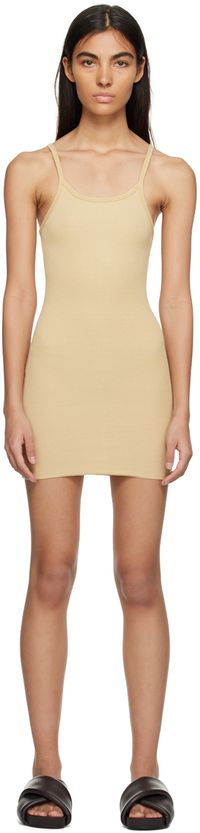 ÉTERNE Robe débardeur courte beige