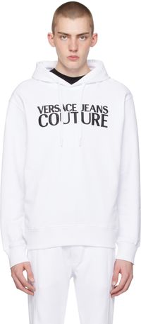 Versace Jeans Couture White Embroidered Hoodie