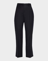 Dermot Wool-Cashmere Flannel Straight-Leg Ankle Pants