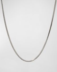 Men's Silver Wheat Chain Necklace, 22"L