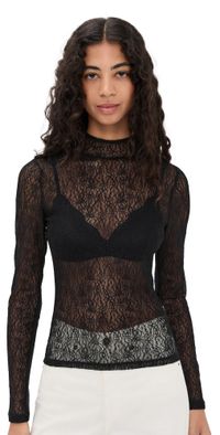 Veronica Beard Jean Nate Lace Top Black M