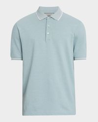Men's Two-Tone Pique Polo Shirt