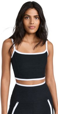 Beyond Yoga Spacedye New Moves High Cropped Tank Darkest Night XS