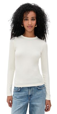 Madewell Drapey Rib Long-Sleeve Tee Winter White M