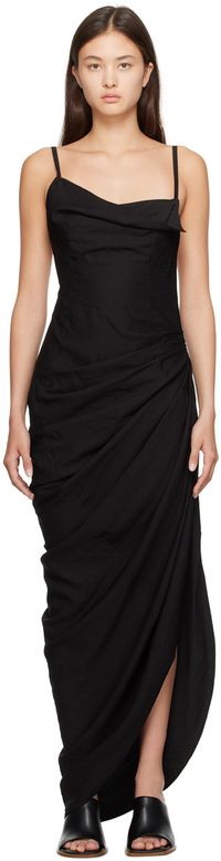 JACQUEMUS Black Le Papier 'La Robe Saudade' Maxi Dress