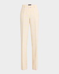 Iridescent Tweed Straight-Leg Trousers