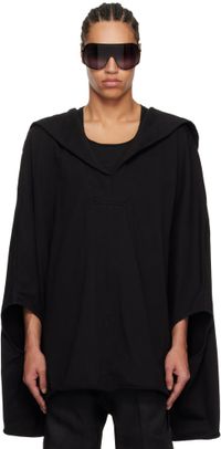 Rick Owens Black Hollywood Kaftan Hoodie