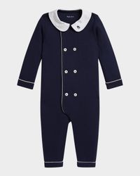 Boy's Interlock Cotton Knit Coverall, Size 3M-12M