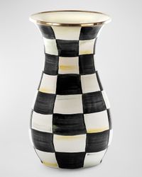 Courtly Check Enamel Tall Vase - 10"