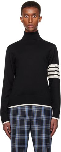 Thom Browne Black 4-Bar Turtleneck