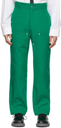 SPENCER BADU Green Wide-Leg Trousers