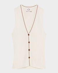Rosella V-Neck Pointelle Knit Vest