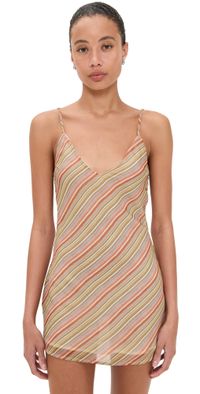 Bella Venice The Jordan Dress Striped Tan XL