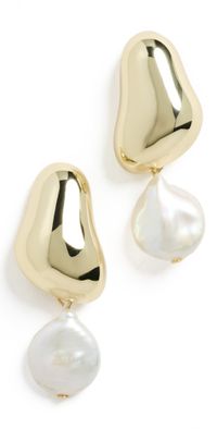 SHASHI Carter Pearl Drop Gold/Pearl One Size